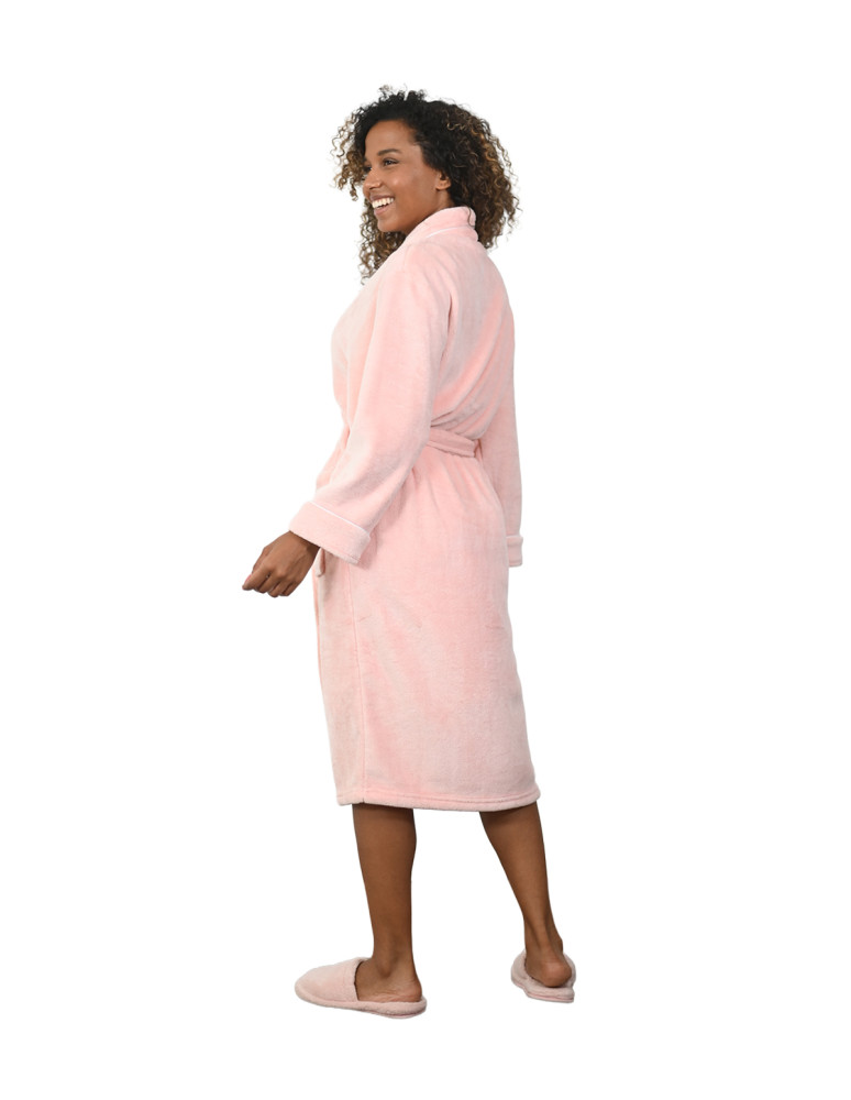 Peignoir polaire mixte avec passepoil...