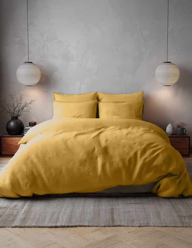 Drap housse en percale lavée bonnet...