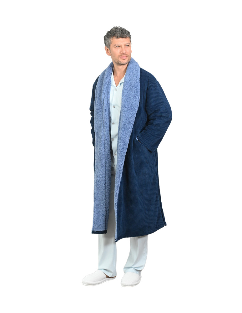 Peignoir polaire mixte côtelé ultra...