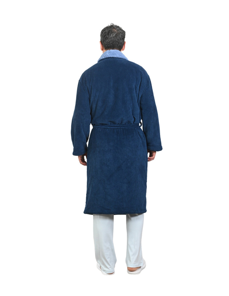 Peignoir polaire mixte côtelé ultra...