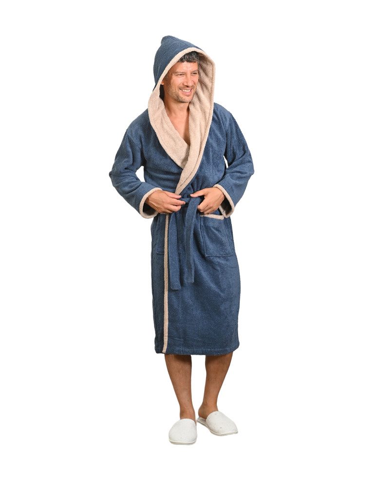 Peignoir mixte à capuche bicolore 420...