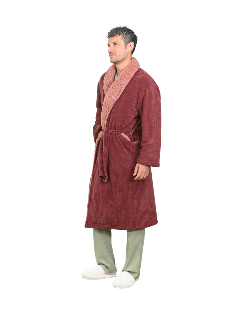 Peignoir polaire mixte côtelé ultra...