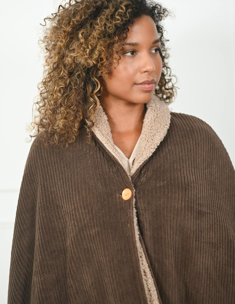 Pèlerine polaire côtelée ultra chaude...