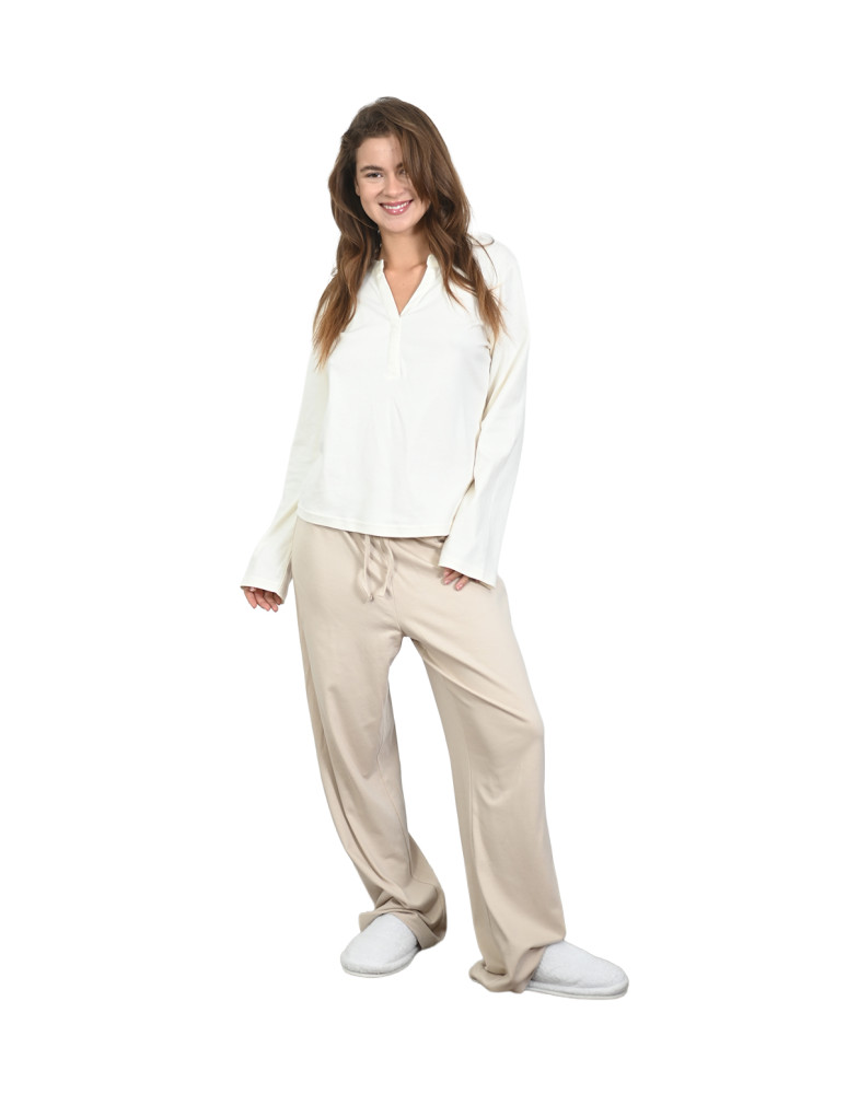 Pyjama femme t-shirt manches longues...