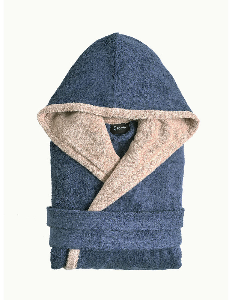 Peignoir mixte à capuche bicolore 420...
