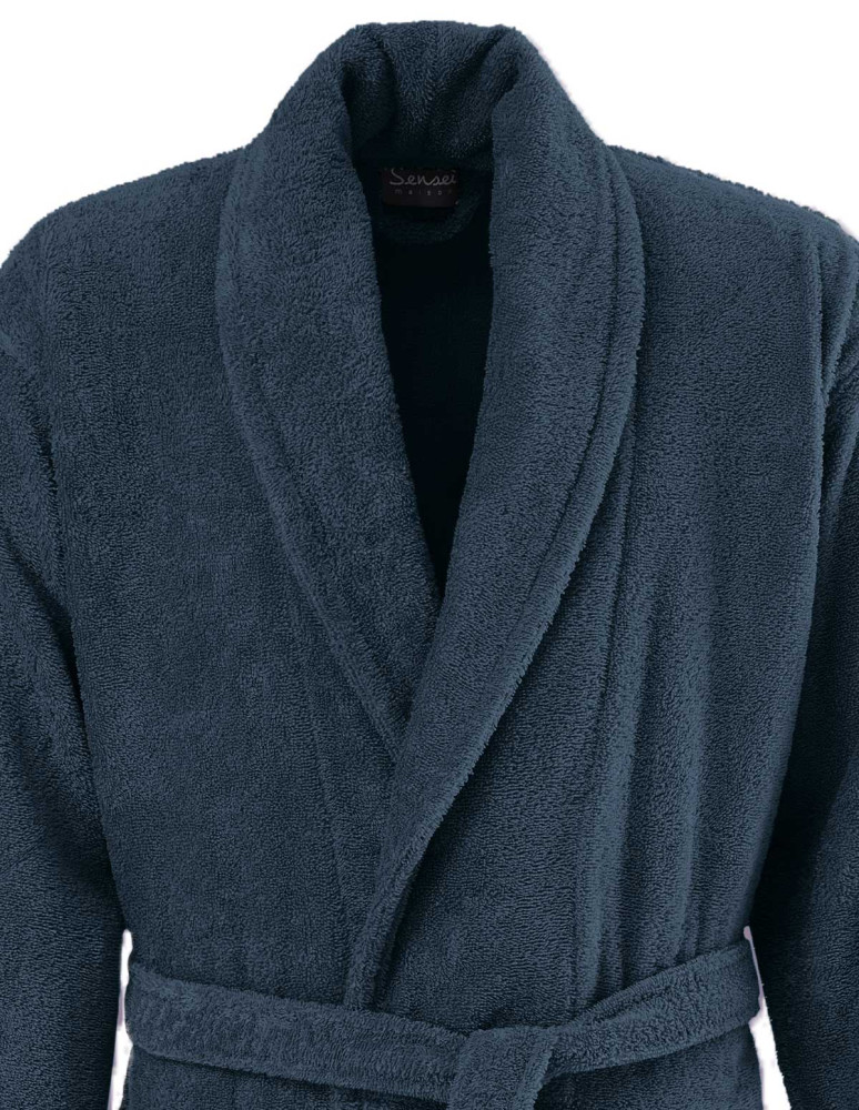 Peignoir col châle en coton...