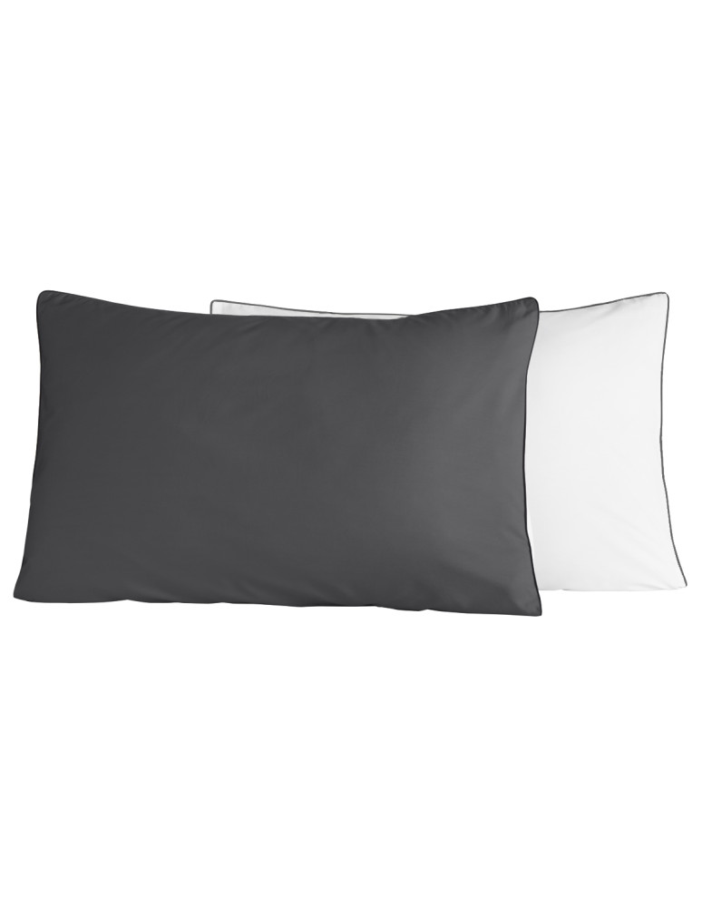 Lot de 2 taies en percale de coton...