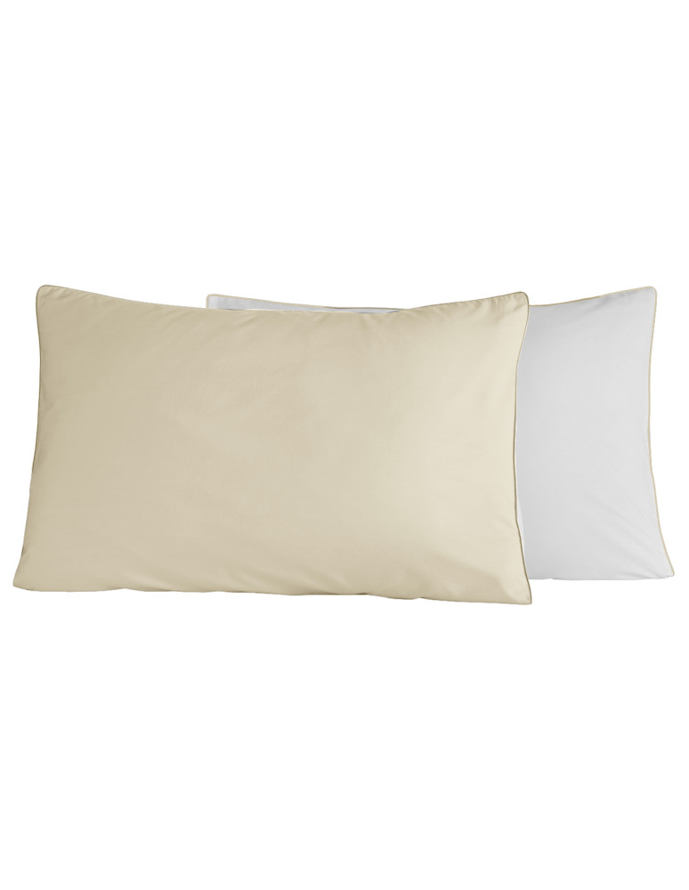 Lot de 2 taies en percale de coton...