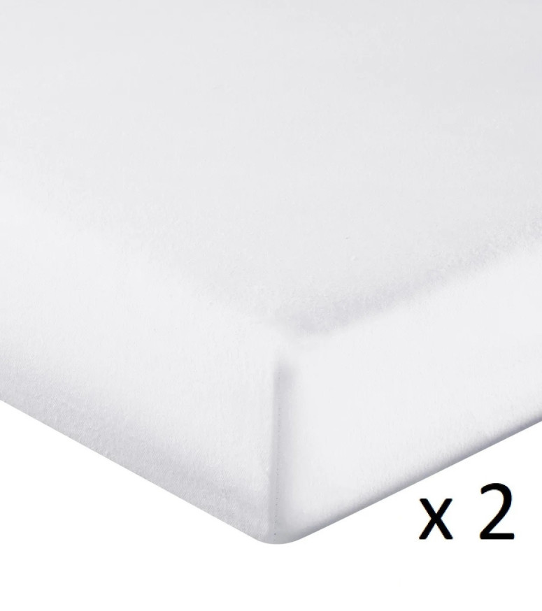 Lot de 2 protège-matelas coton bonnet...