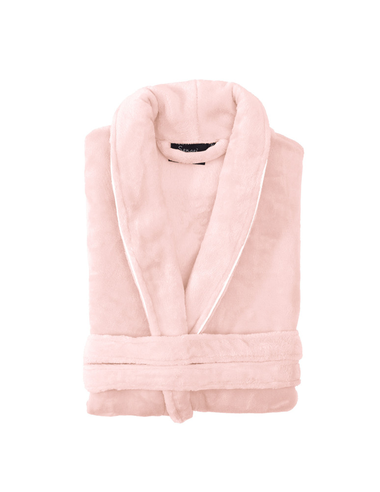 Peignoir polaire mixte avec passepoil...