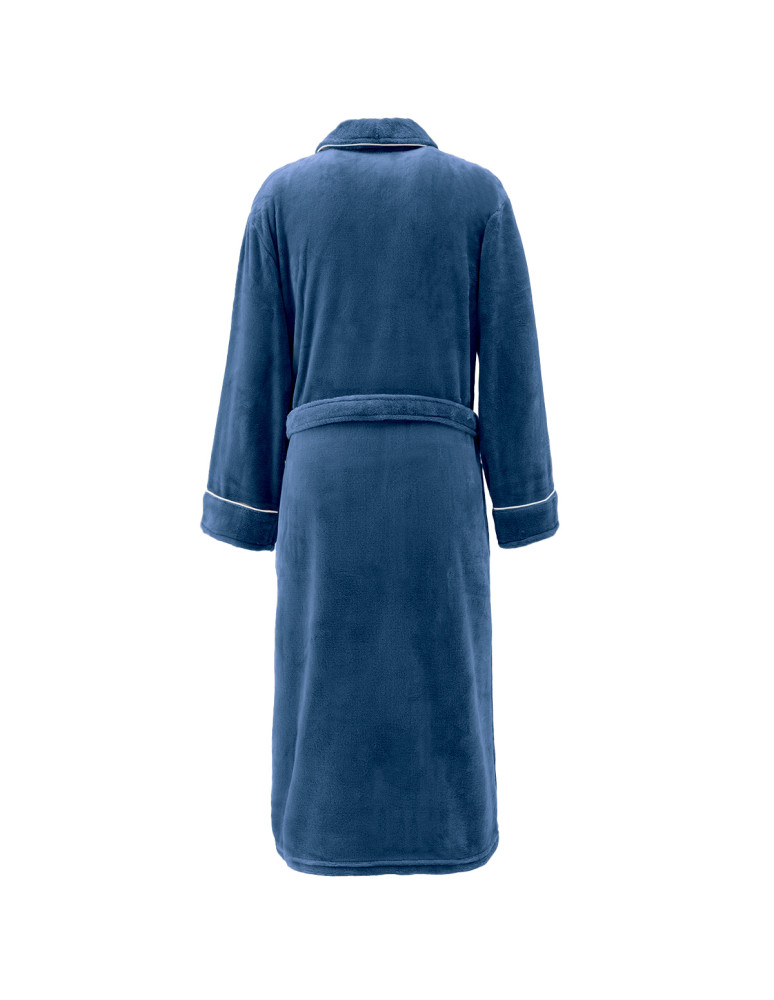 Peignoir polaire mixte avec passepoil...