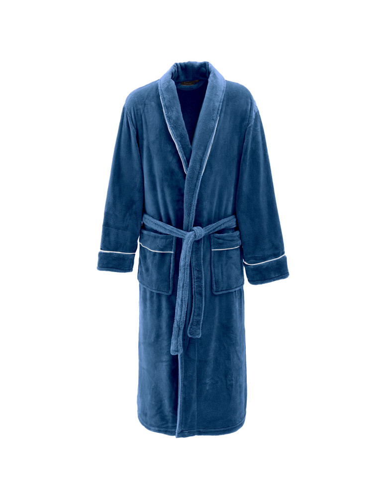 Peignoir polaire mixte avec passepoil...