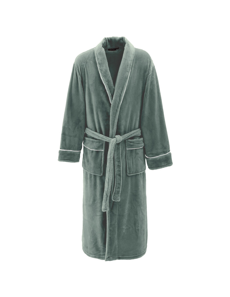 Peignoir polaire mixte avec passepoil...