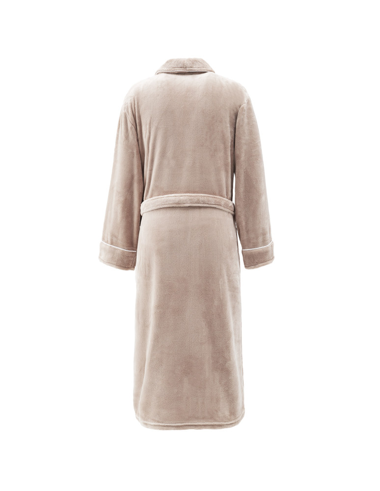 Peignoir polaire mixte avec passepoil...