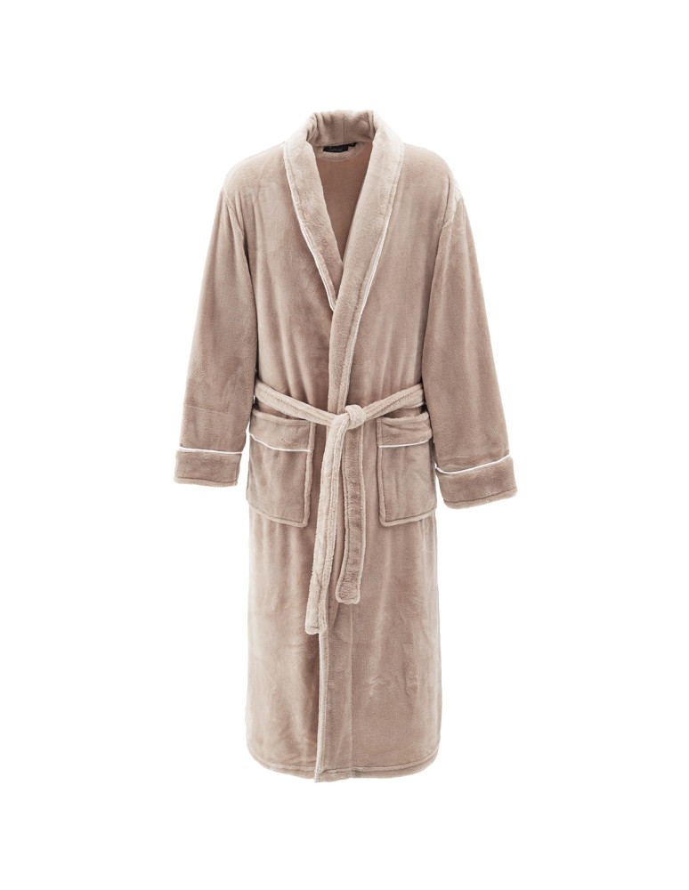 Peignoir polaire mixte avec passepoil...