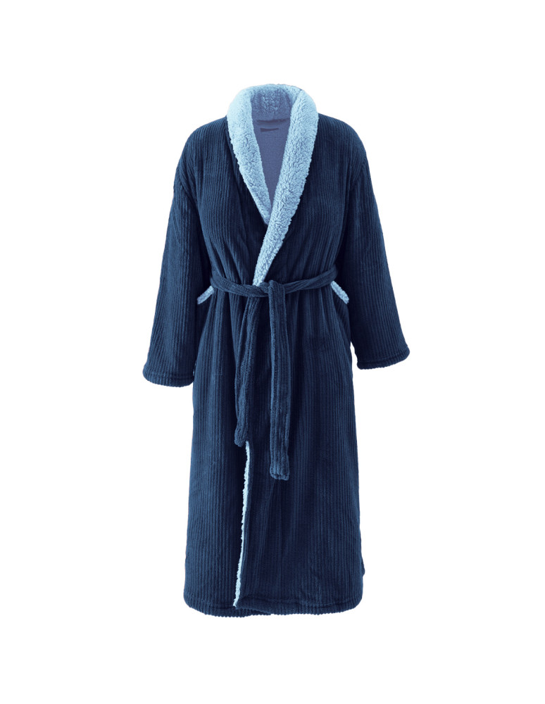 Peignoir polaire mixte côtelé ultra...