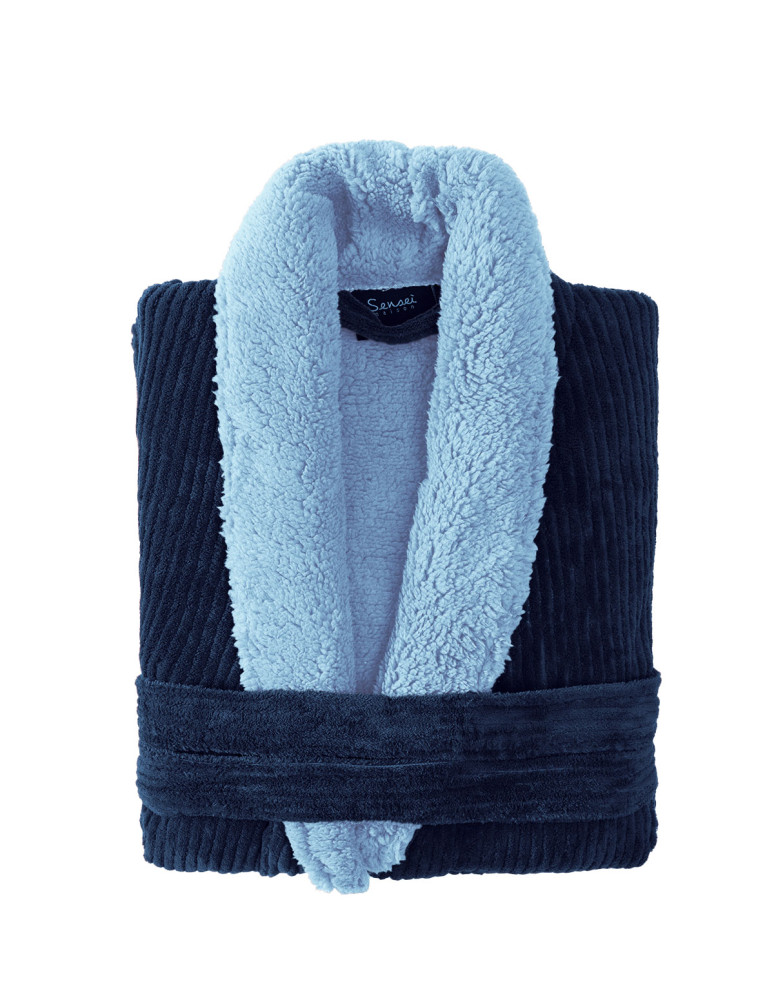 Peignoir polaire mixte côtelé ultra...