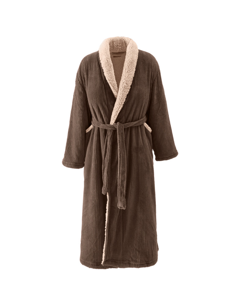 Peignoir polaire mixte côtelé ultra...