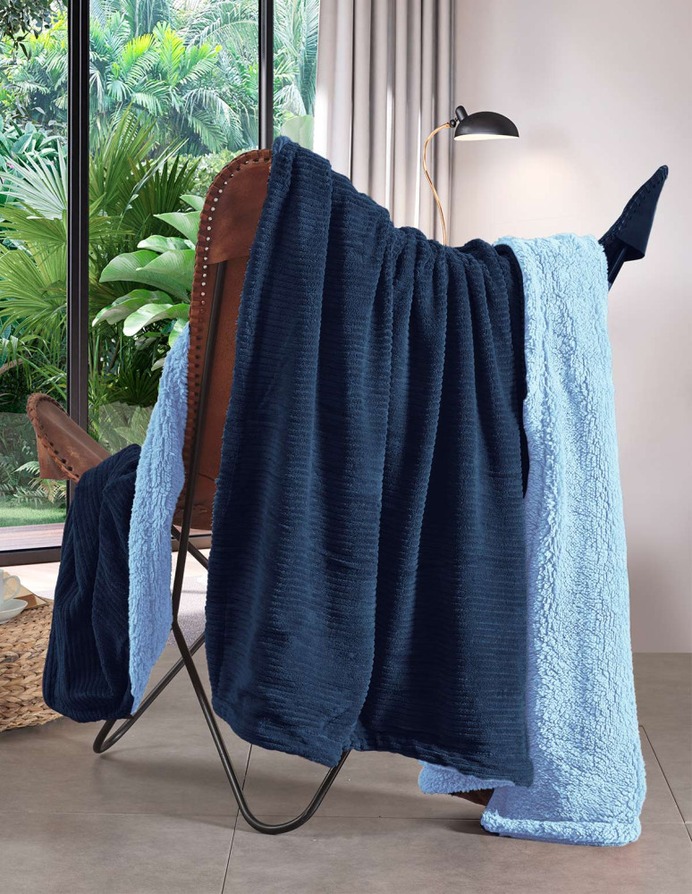 Plaid polaire côtelé ultra chaud...