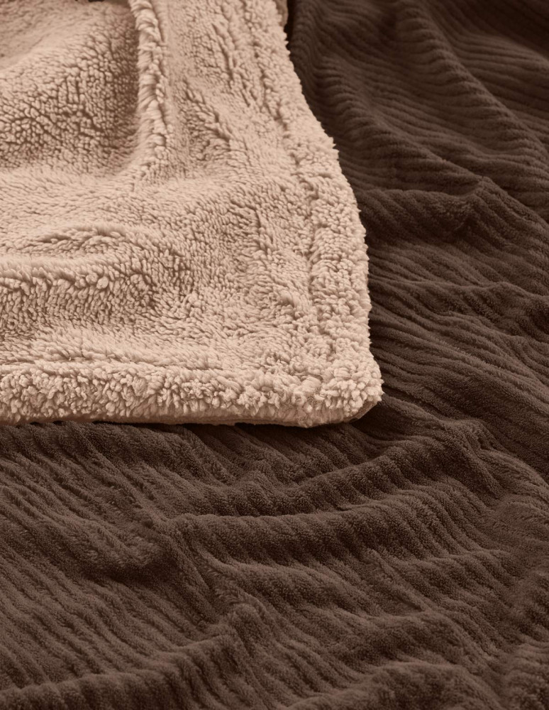 Plaid polaire côtelé ultra chaud...