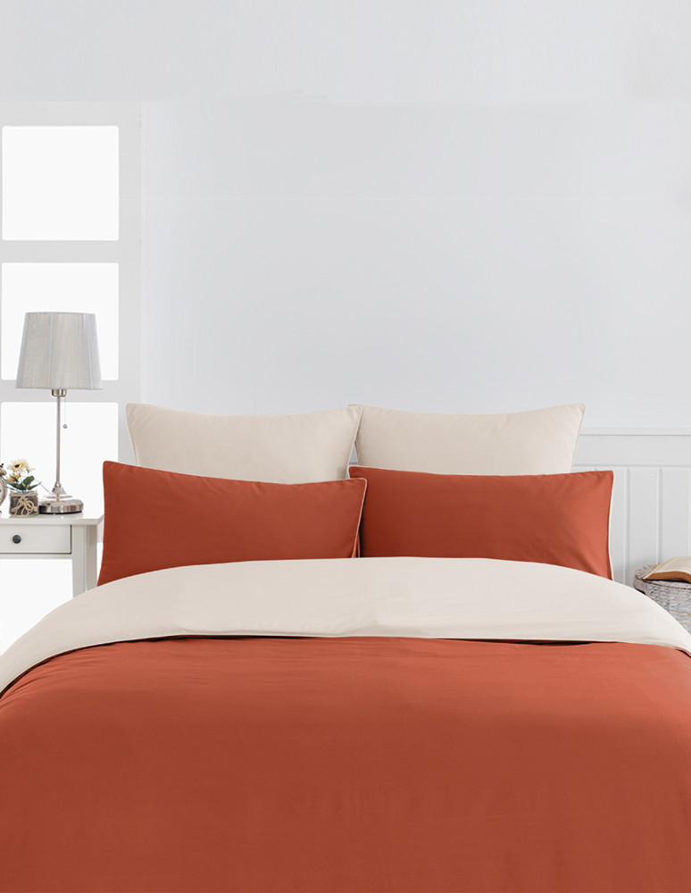 Parure housse de couette bicolore + 2...