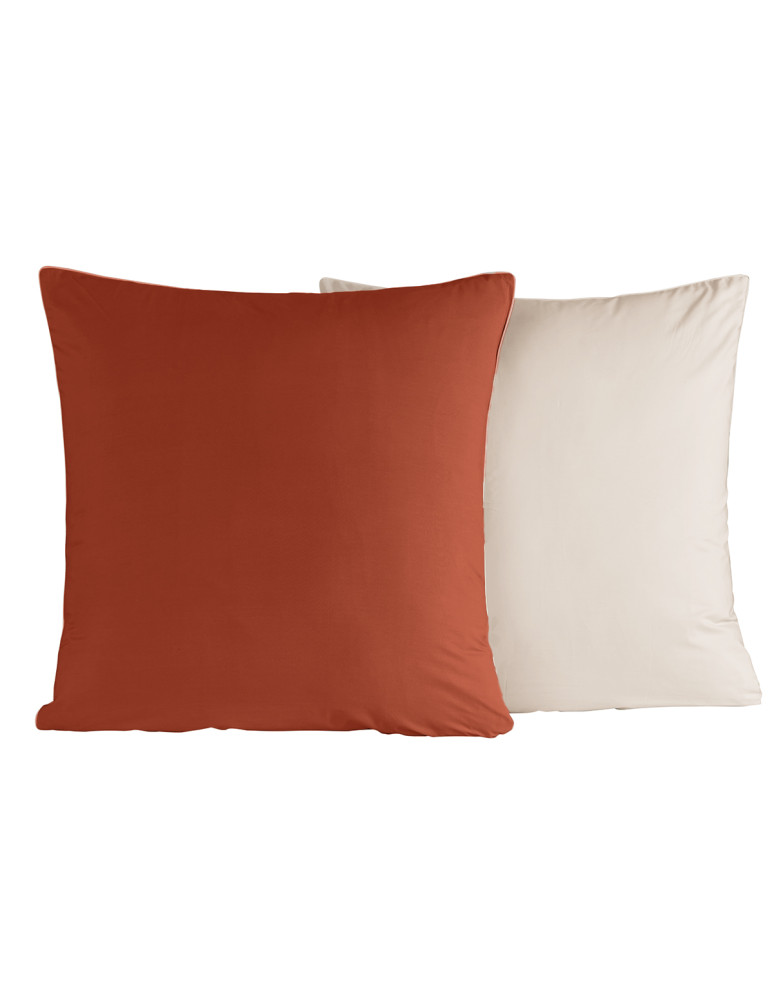 Parure housse de couette bicolore + 2...