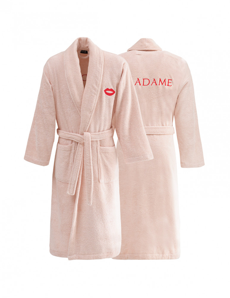Peignoir brodé col châle 420 g/m²...
