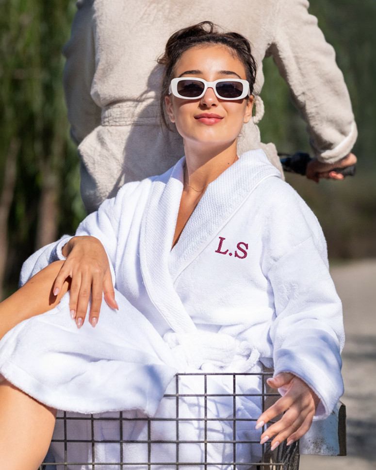 Peignoir de bain moelleux mixte col...