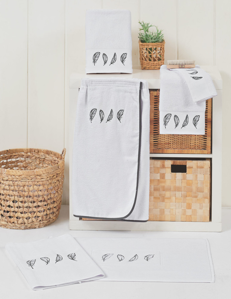 Lot de 3 serviettes invité PLUMES