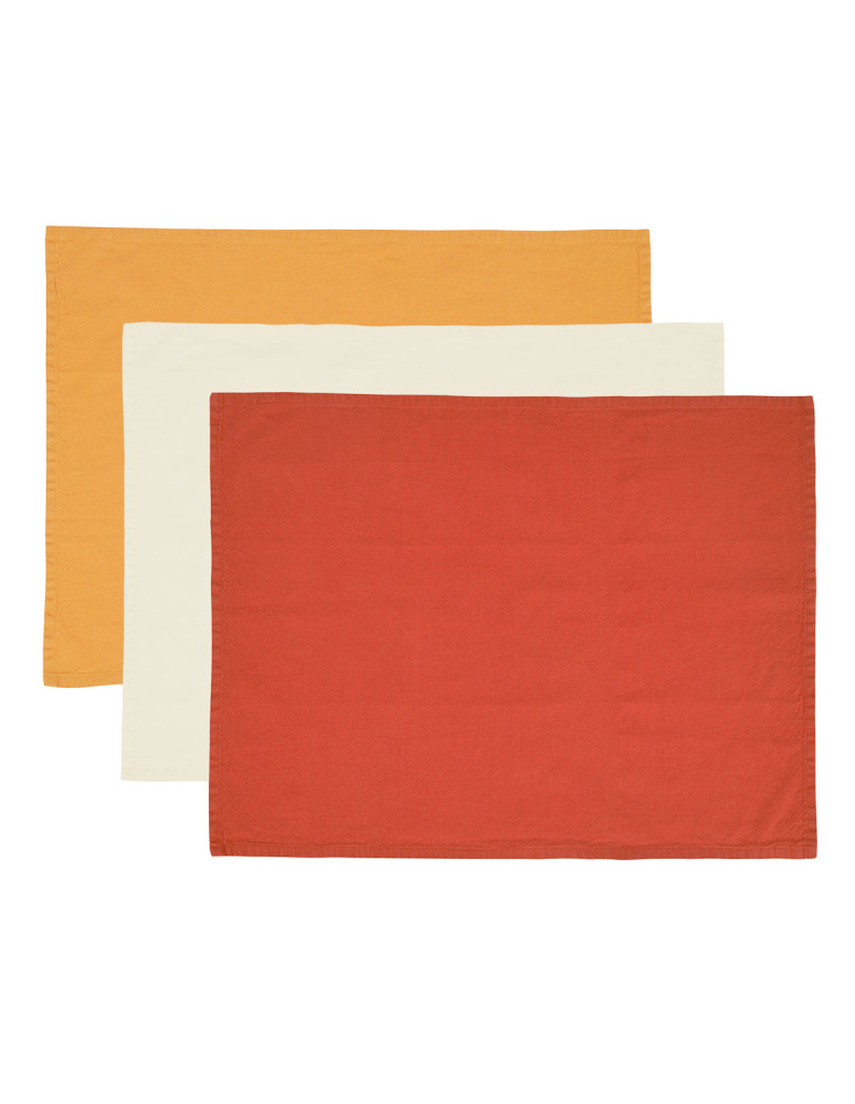 Lot de 3 torchons coton/lin...