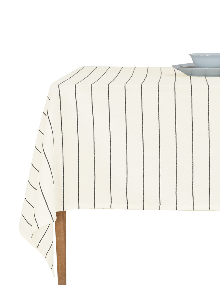 Nappe coton/lin à fines rayures SOFT...