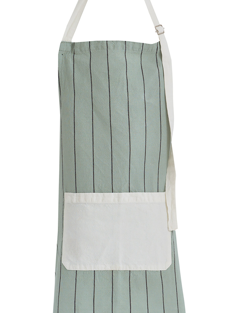 Tablier coton/lin à fines rayures...