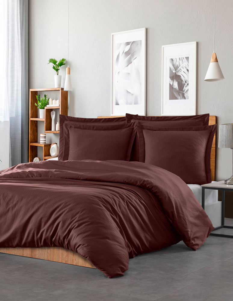 Housse de couette rayée réversible...