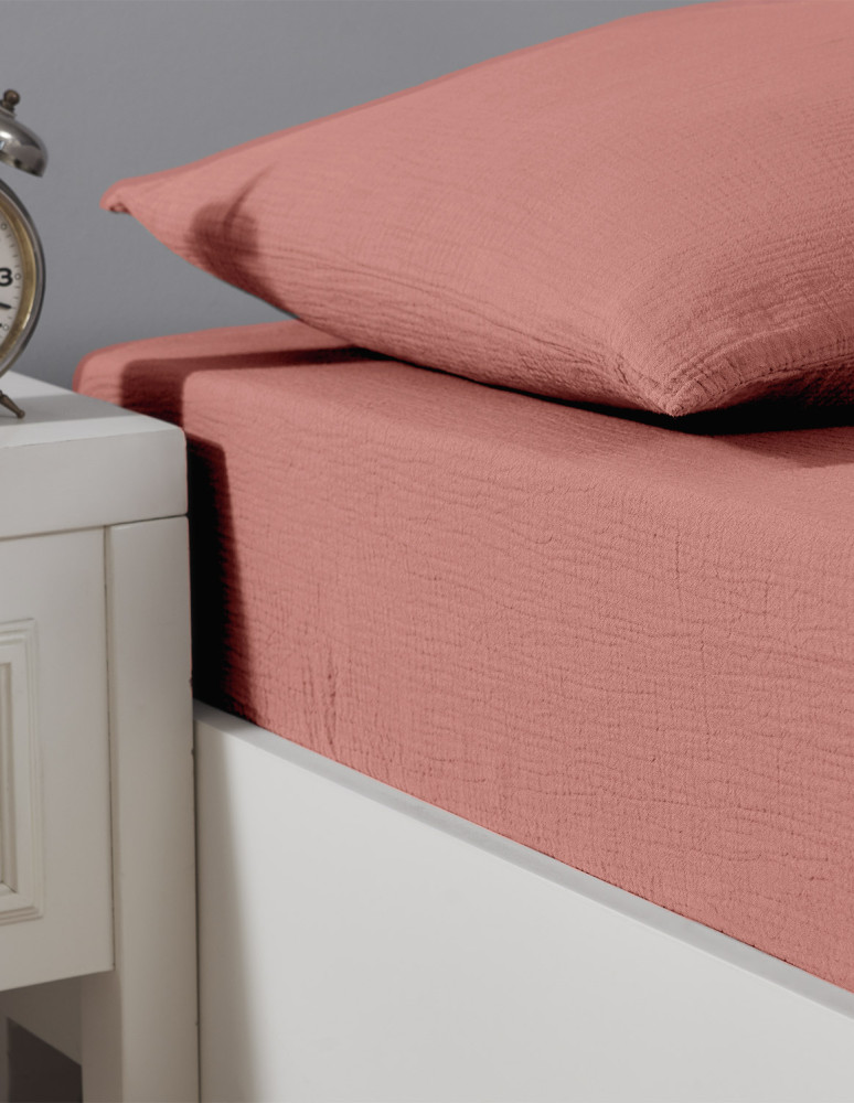 Drap housse en gaze de coton bonnet...