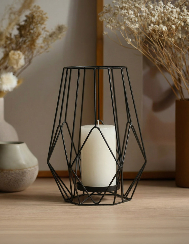 Photophore en métal 25 cm KEHRA BLACK