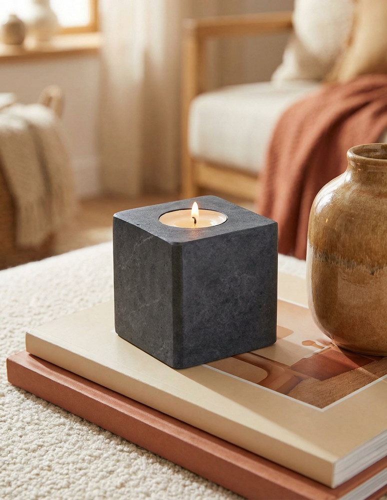 Photophore en marbre SKRIBA