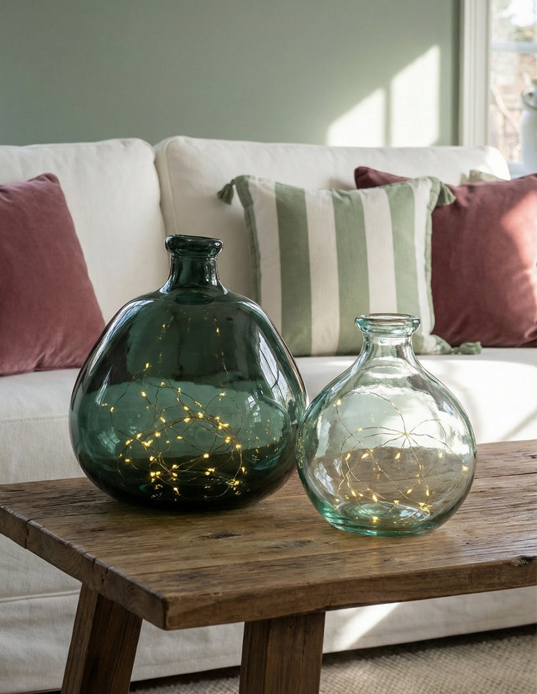 Vase dame-jeanne en verre recyclé h...