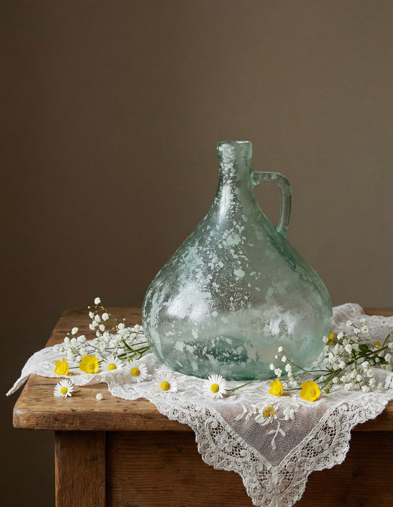 Vase en verre recyclé h 18 cm ANTIC