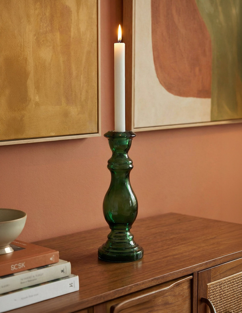 Bougeoir en verre recyclé h 20 cm MYSORE