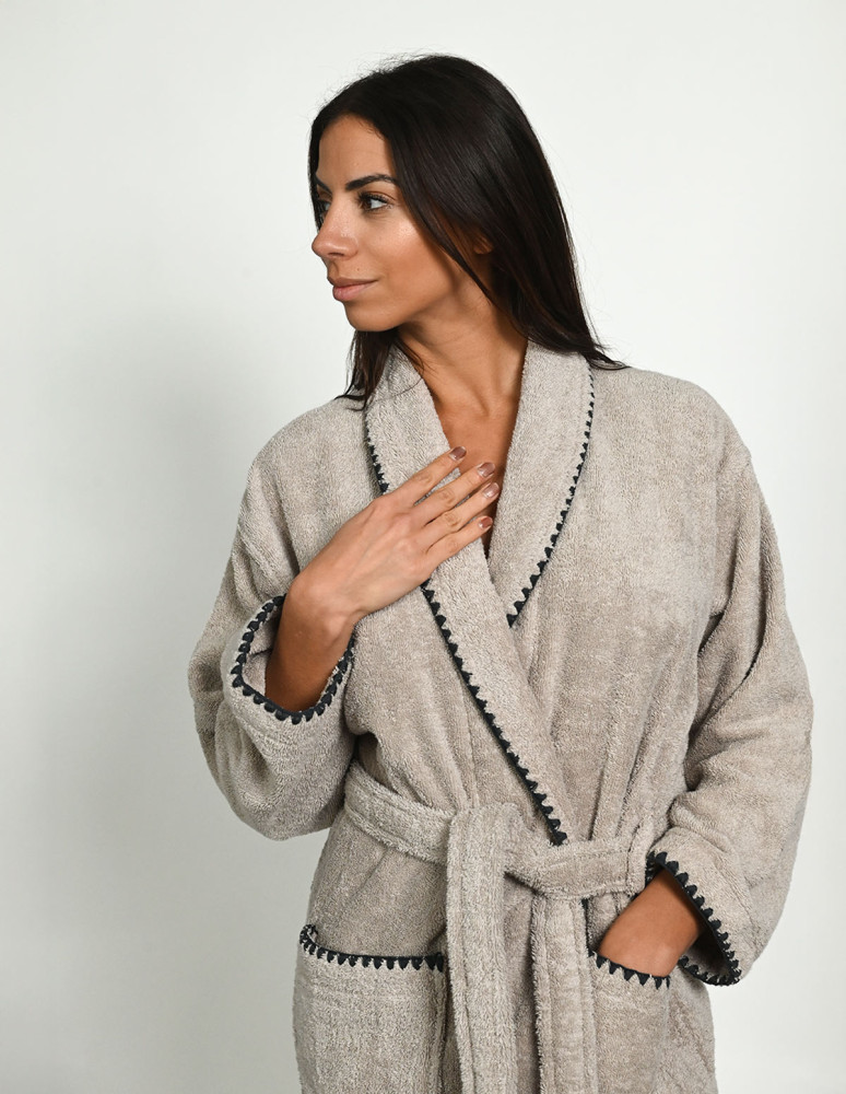 Peignoir mixte col châle... 2