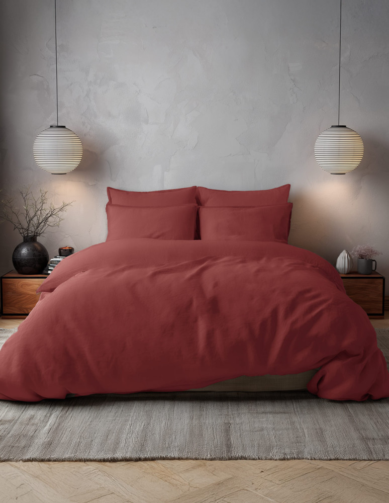 Drap housse en percale lavée bonnet...