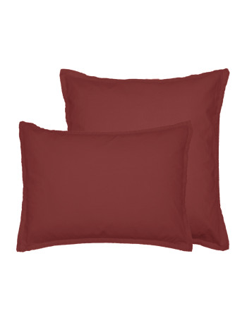 Lot de 2 taies d'oreiller en percale lavée HOME WASHED