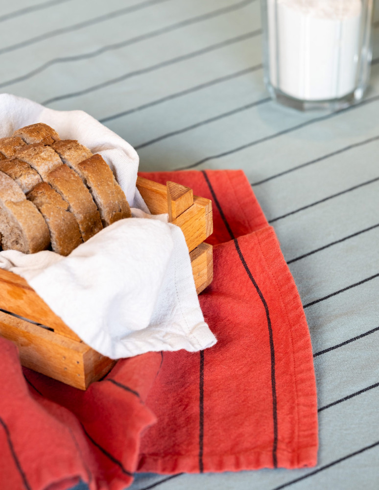 Nappe coton/lin à fines rayures SOFT...