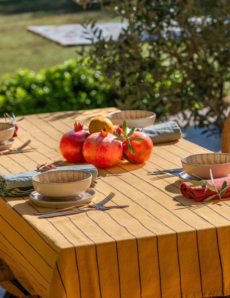 Nappe coton/lin à fines rayures SOFT...