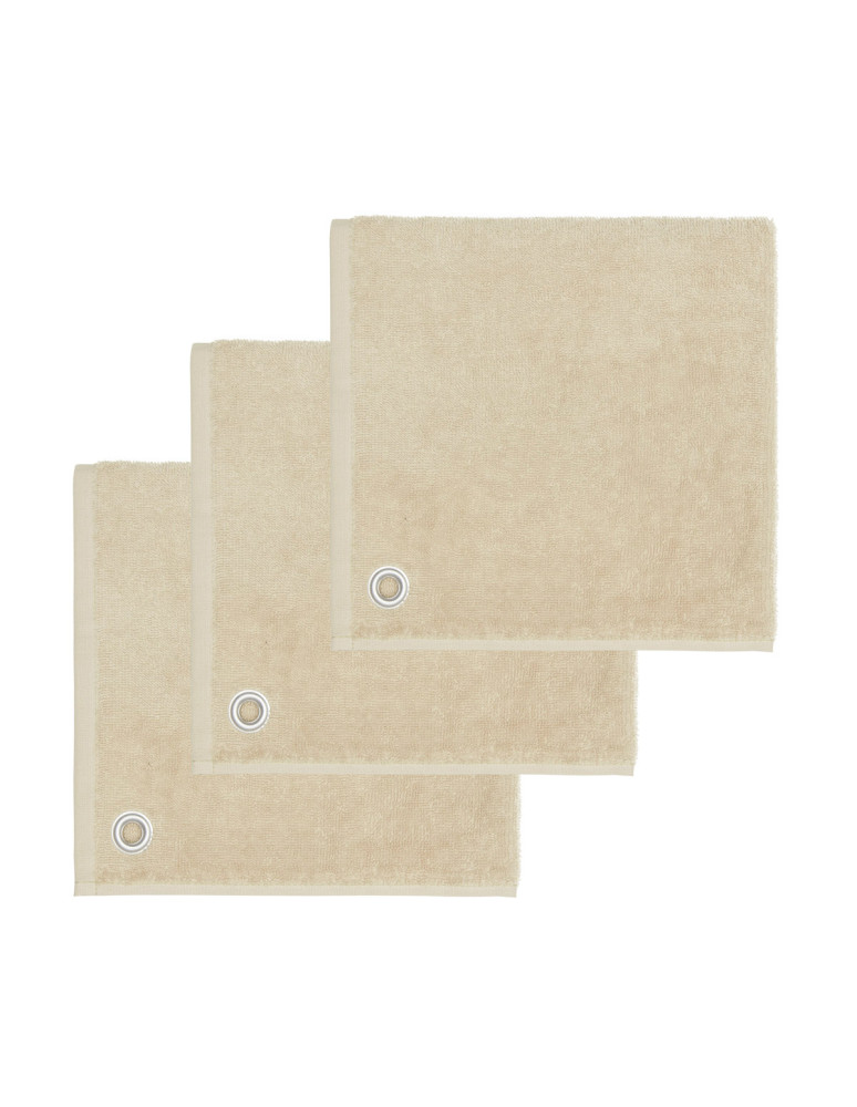 Lot de 3 torchons carrés avec œillet...