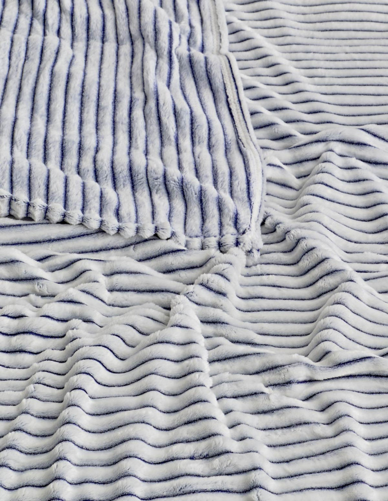 Plaid polaire côtelé extra doux et...