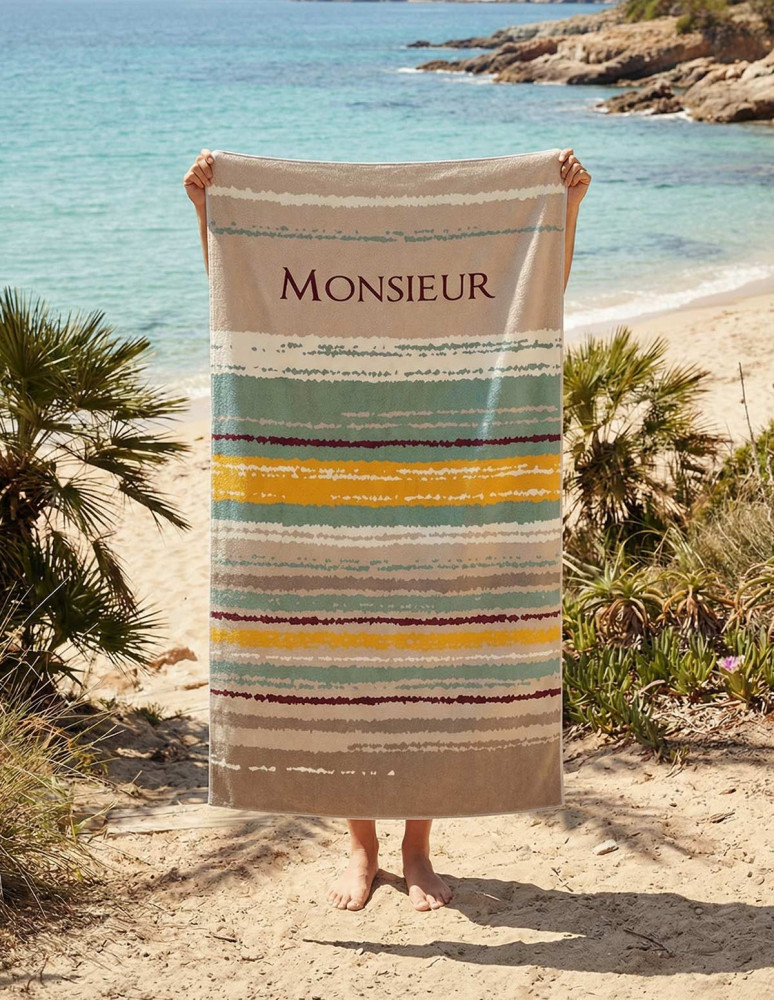 Serviette de plage velours 100x180 cm...