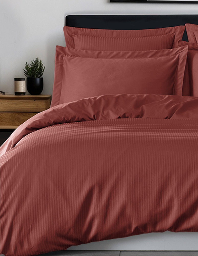 Housse de couette rayée réversible...