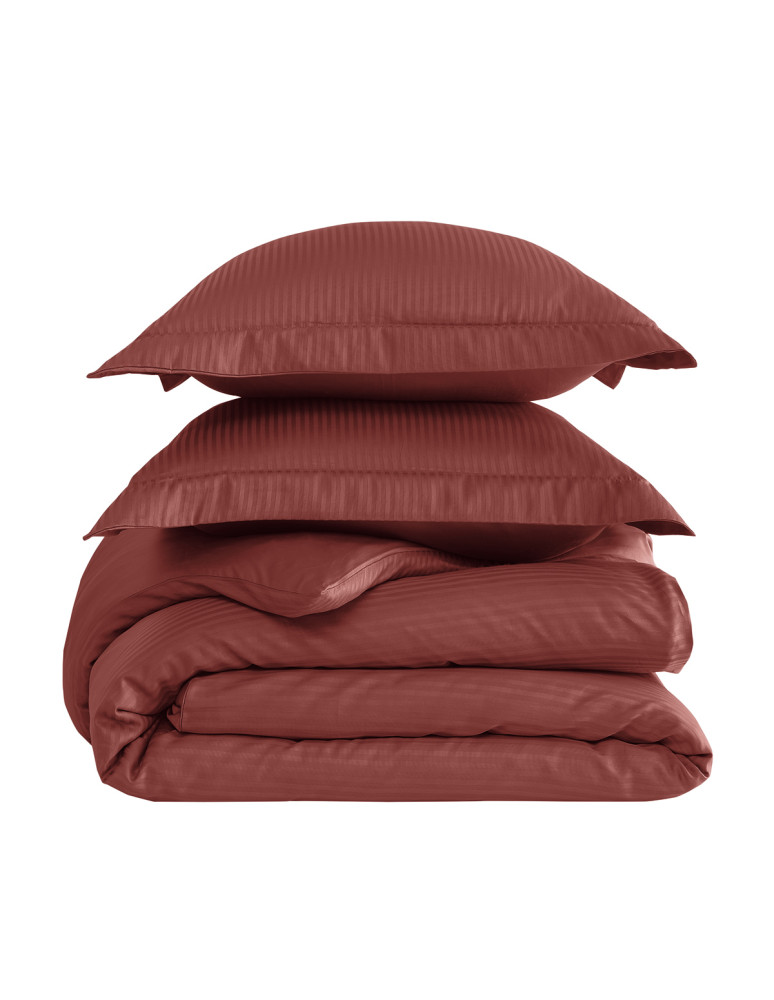 Housse de couette rayée réversible...