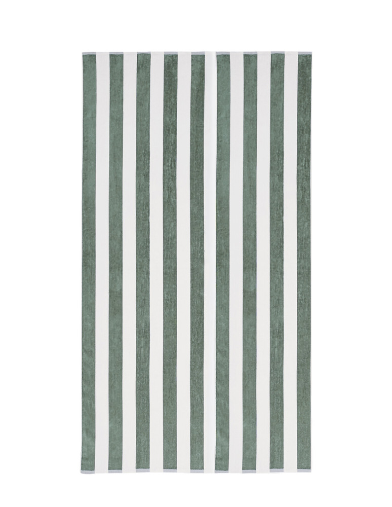 Serviette de plage velours rayée...